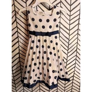 Sweet Heart Rose Blue White Polka Dot Formal Mesh Underskirt Dress Girls 2T 5023